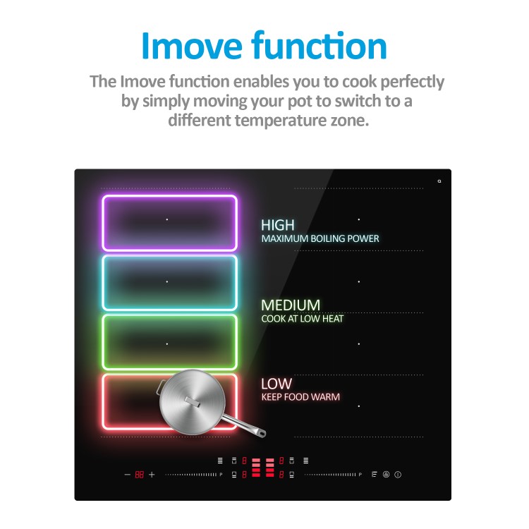 electriQ 60cm Induction Hob with Double Flex Zone and Pan Recognition