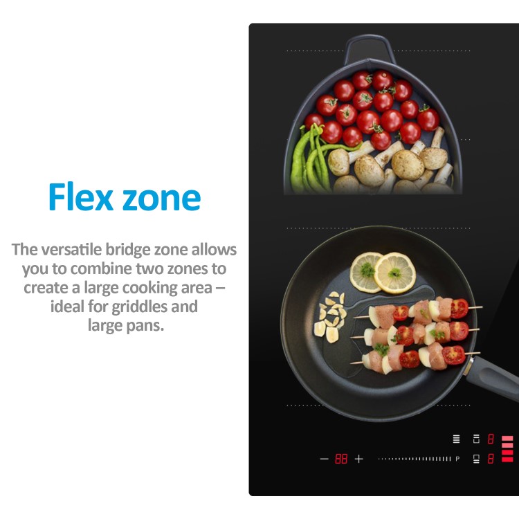 electriQ 60cm Induction Hob with Double Flex Zone and Pan Recognition