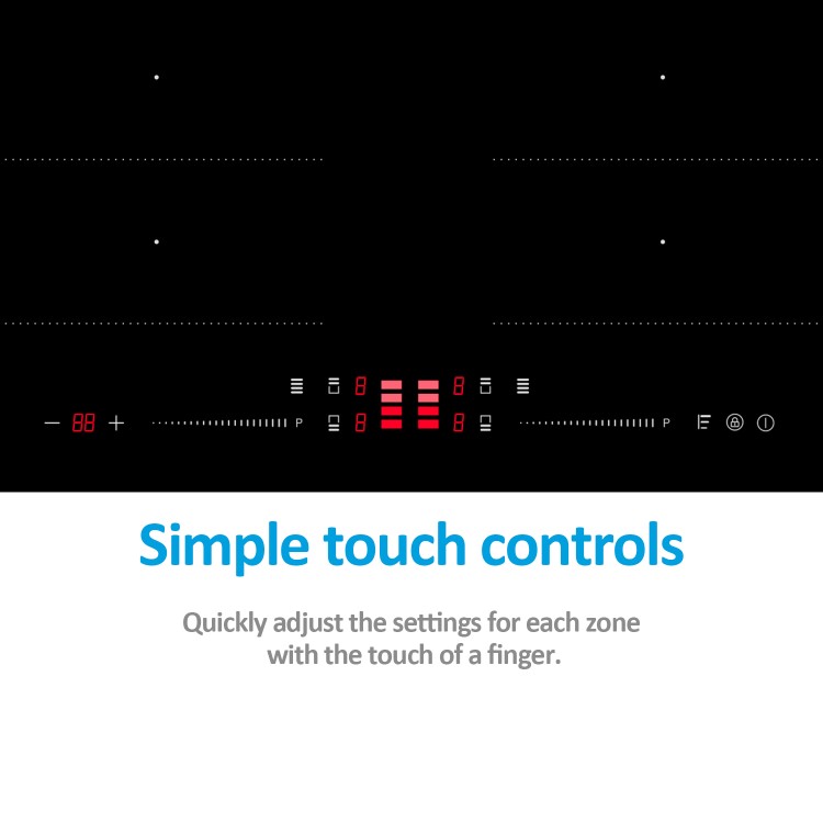 electriQ 60cm Induction Hob with Double Flex Zone and Pan Recognition