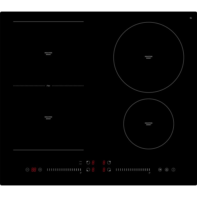 electriQ 60cm 4 Zone Induction Hob with Flex Zone