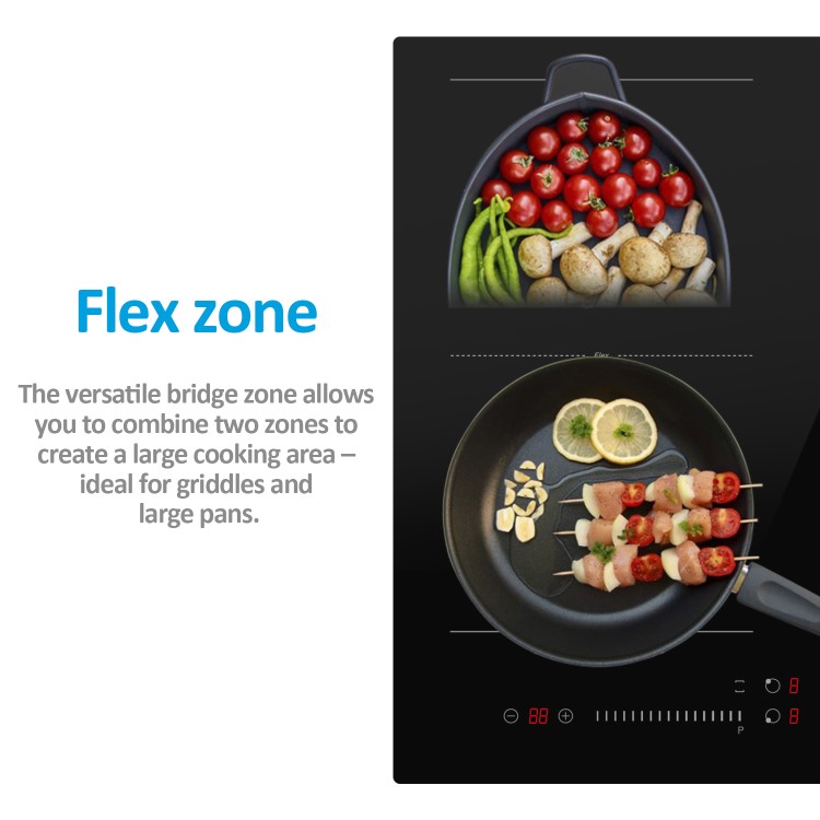 electriQ 60cm 4 Zone Induction Hob with Flex Zone