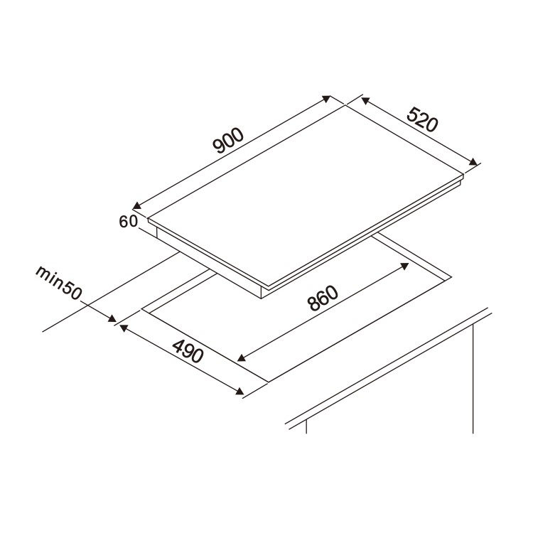 electriQ 90cm 6 Zone Induction Hob with Flex Zones and iMove Function