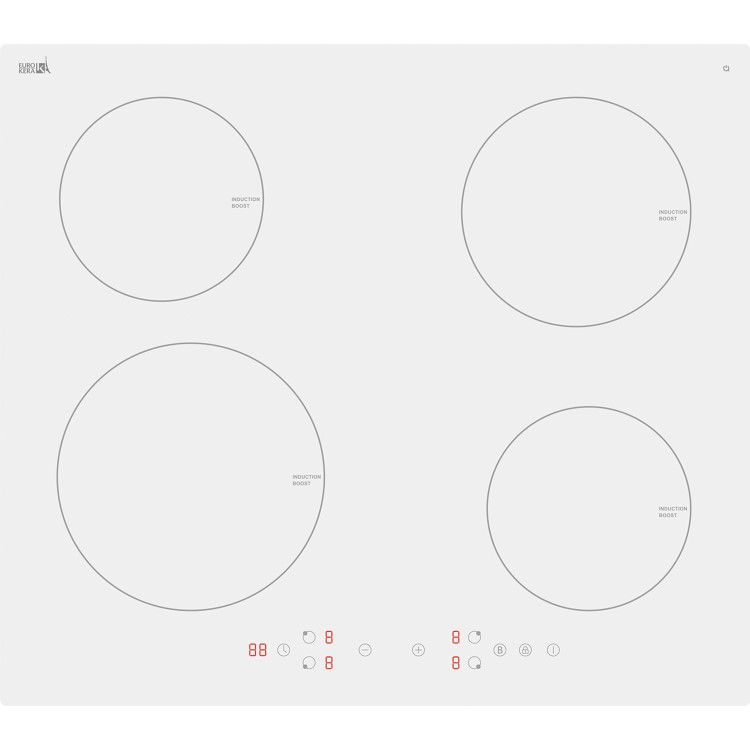 Refurbished electriQ eiQINDTPWHITE 60cm 4 Zone Plug In Induction Hob White