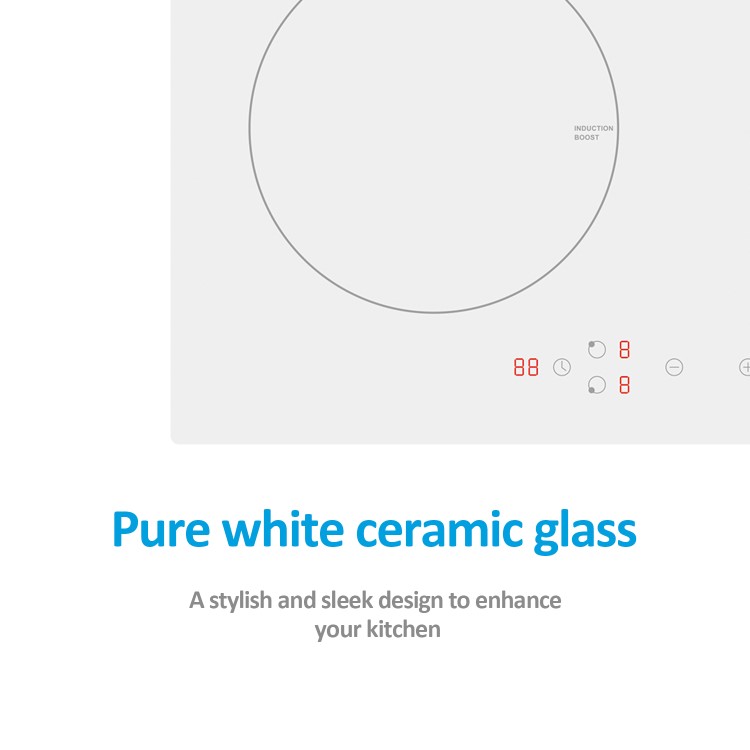 Refurbished electriQ eiQINDTPWHITE 60cm 4 Zone Plug In Induction Hob White