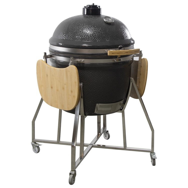 Boss Grill King Egg - 27 Inch Ceramic Kamado Style Charcoal Smoker BBQ Grill