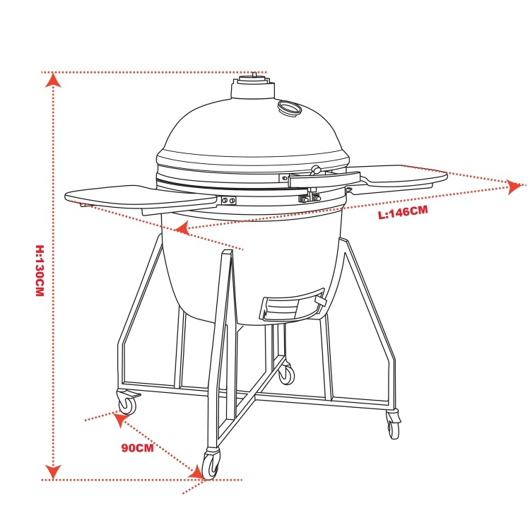 Boss Grill King Egg - 27 Inch Ceramic Kamado Style Charcoal Smoker BBQ Grill