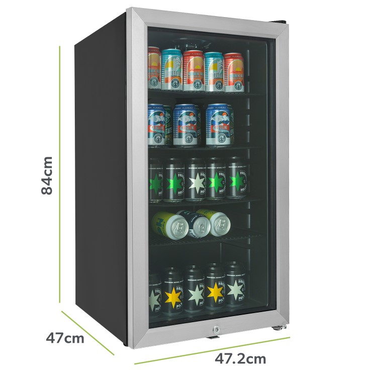 electriQ 98 Litre Drinks Fridge - Stainless Steel