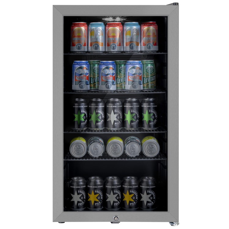 Refurbished electriQ eiQLDFSSve 98 Litre Drinks Fridge Stainless Steel