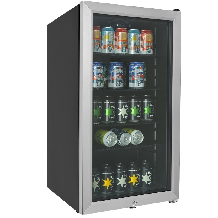 Refurbished electriQ eiQLDFSSve 98 Litre Drinks Fridge Stainless Steel