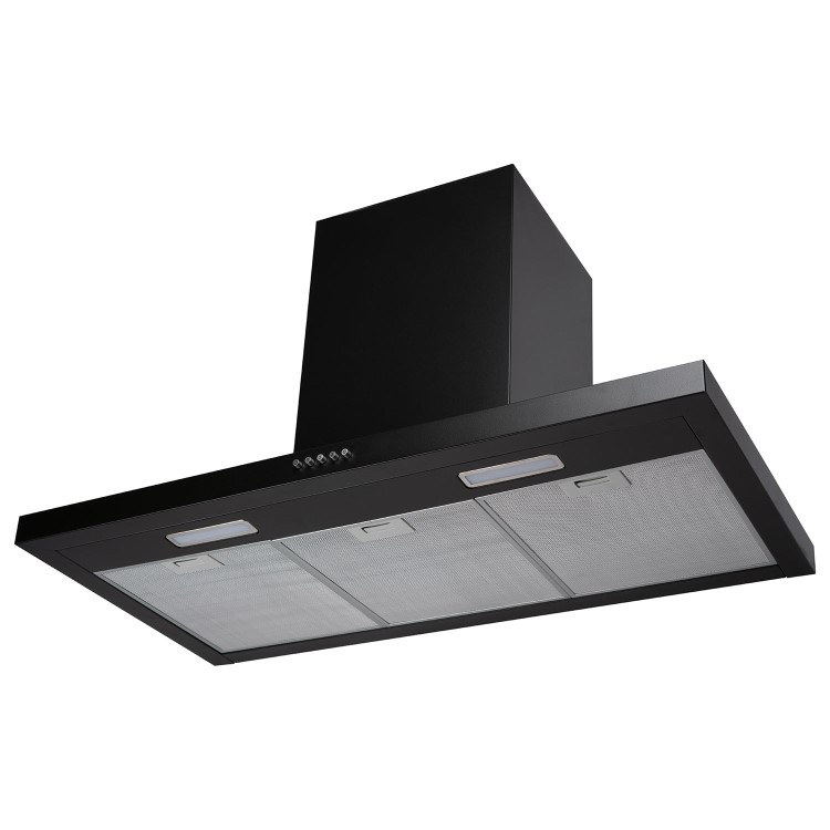 electriQ 90cm Slimline Chimney Range Hood - Black