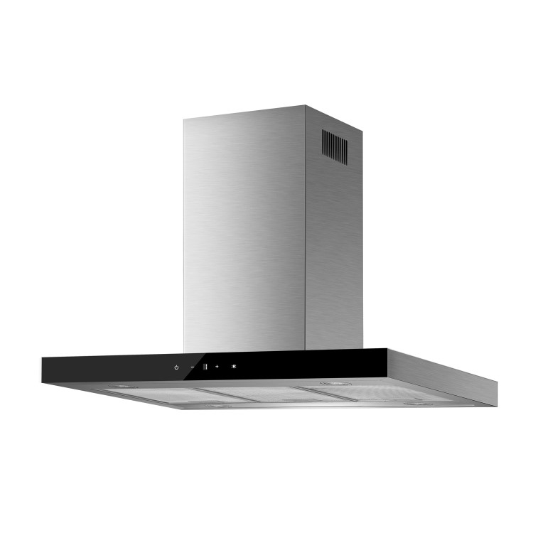 Refurbished electriQ eiQTMISLANDSLIM 90cm Slimline Box Touch Control Island Hood Stainless Steel