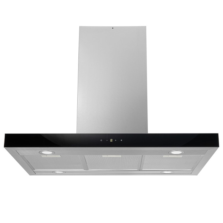 Refurbished electriQ eiQTMISLANDSLIM 90cm Slimline Box Touch Control Island Hood Stainless Steel