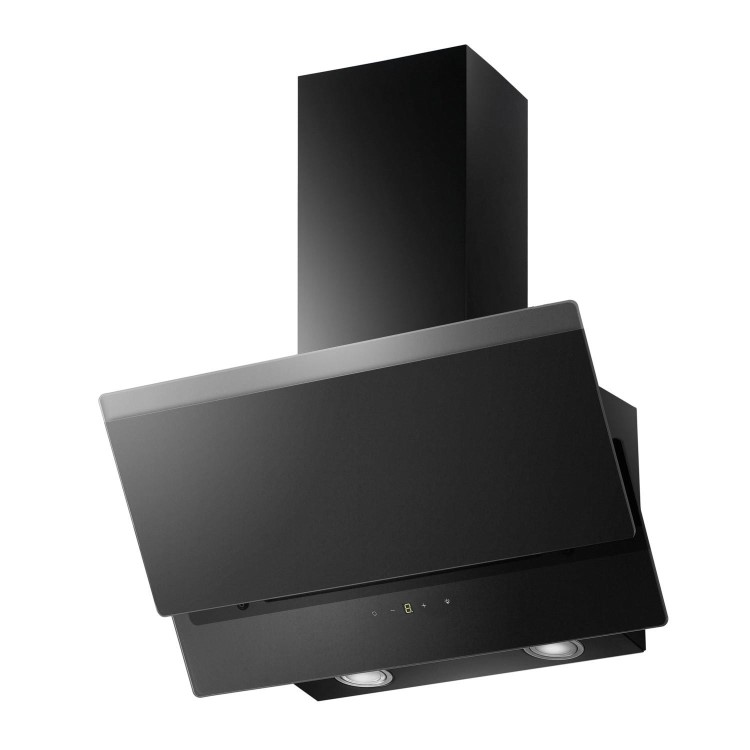 electriQ 60cm Angled Hood with Touch Control - Black - A Rated