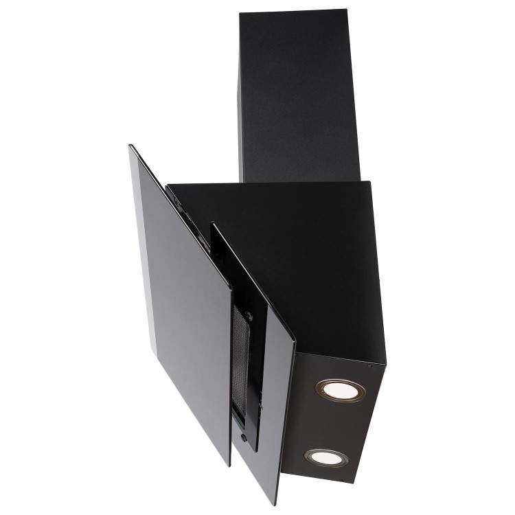 electriQ 60cm Angled Hood with Touch Control - Black - A Rated