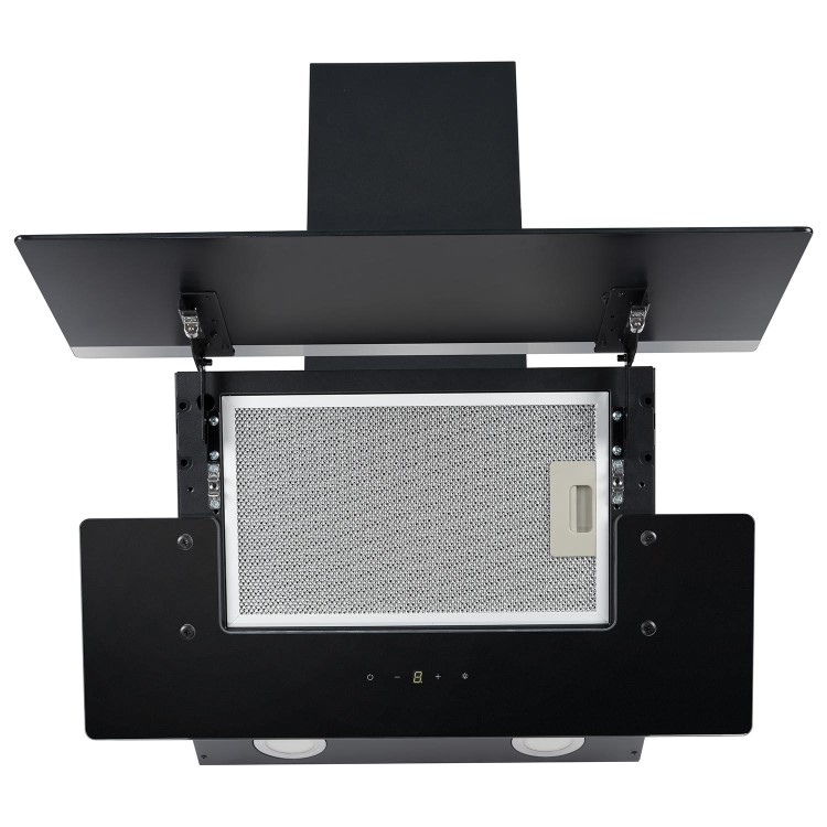 electriQ 60cm Angled Hood with Touch Control - Black - A Rated