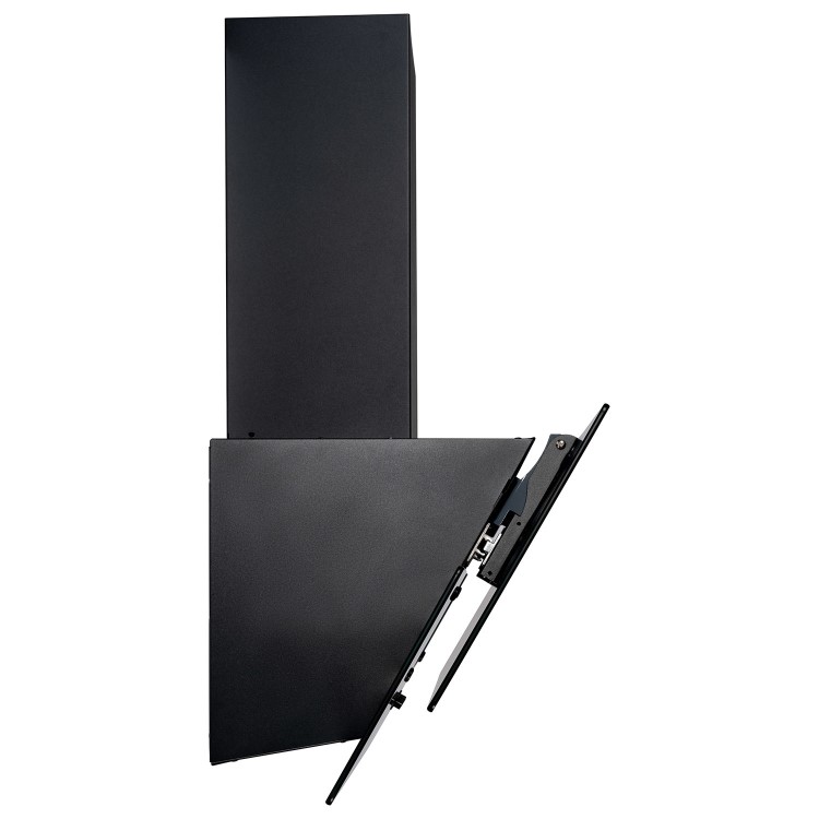 electriQ 60cm Angled Chimney Cooker Hood - Black Glass