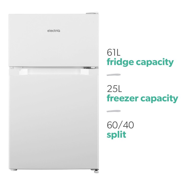 electriQ Under Counter Freestanding Fridge Freezer - White