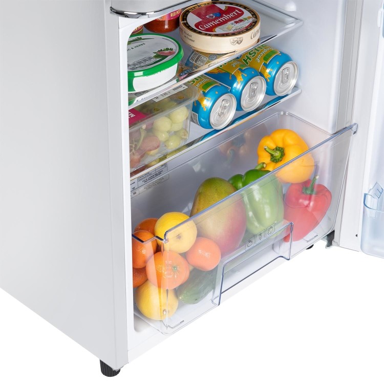 electriQ 80 Litre 70/30 Retro Freestanding Fridge Freezer - White