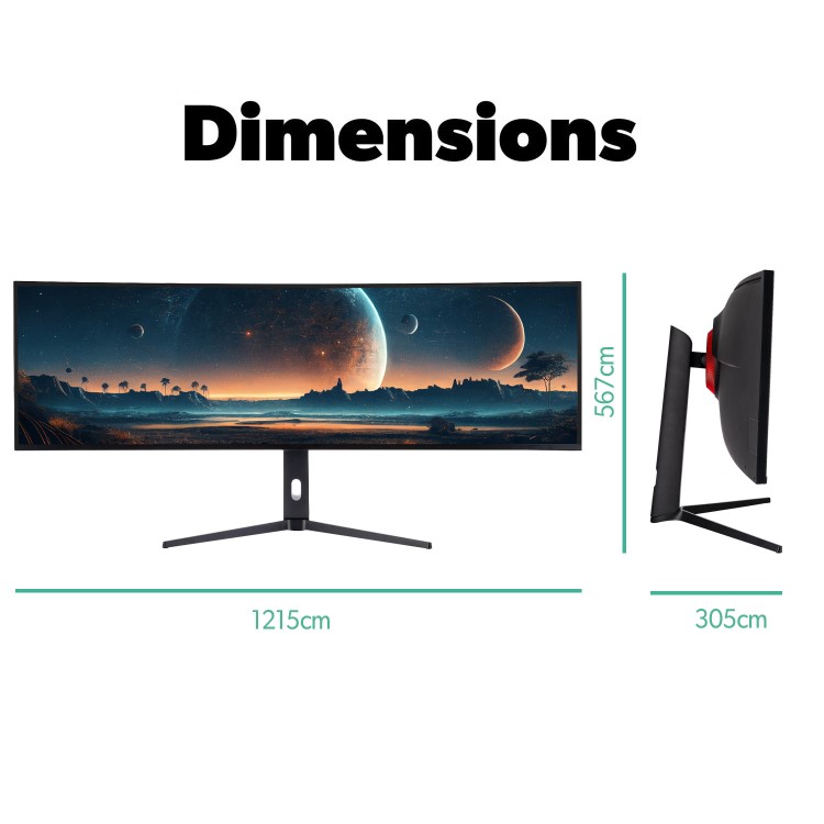 electriQ eiq-495KCSUW144IPS 49" 5K DQHD IPS 144Hz Super UltraWide Curved Monitor