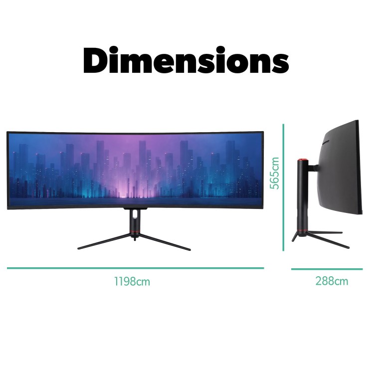 electriQ eiq-495KCSUW240VA 49" VA 5K DQHD 240Hz Super UltraWide Curved Monitor