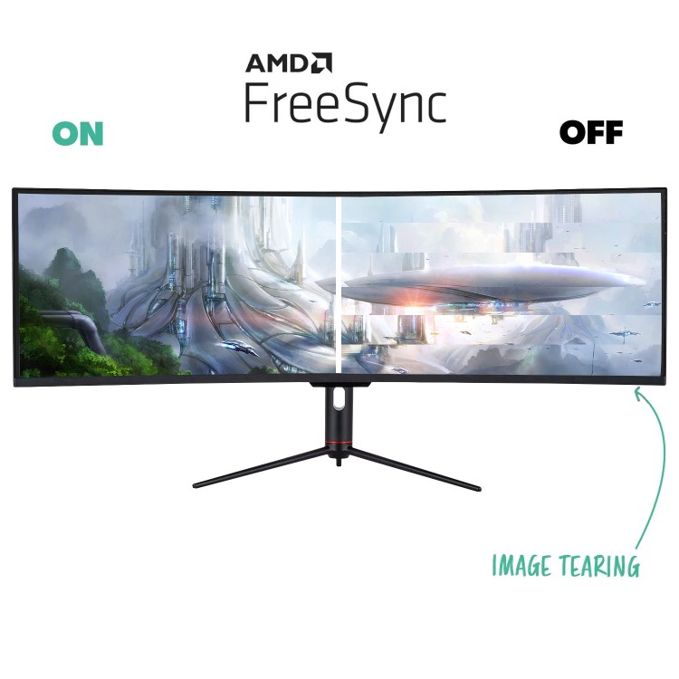 electriQ eiq-495KCSUW240VA 49" 5K DQHD VA 240Hz Super UltraWide Curved Monitor