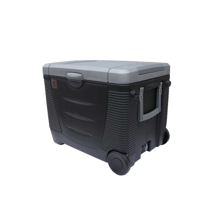 electriQ 45 Litre Portable Electric Coolbox with Wheels - Black