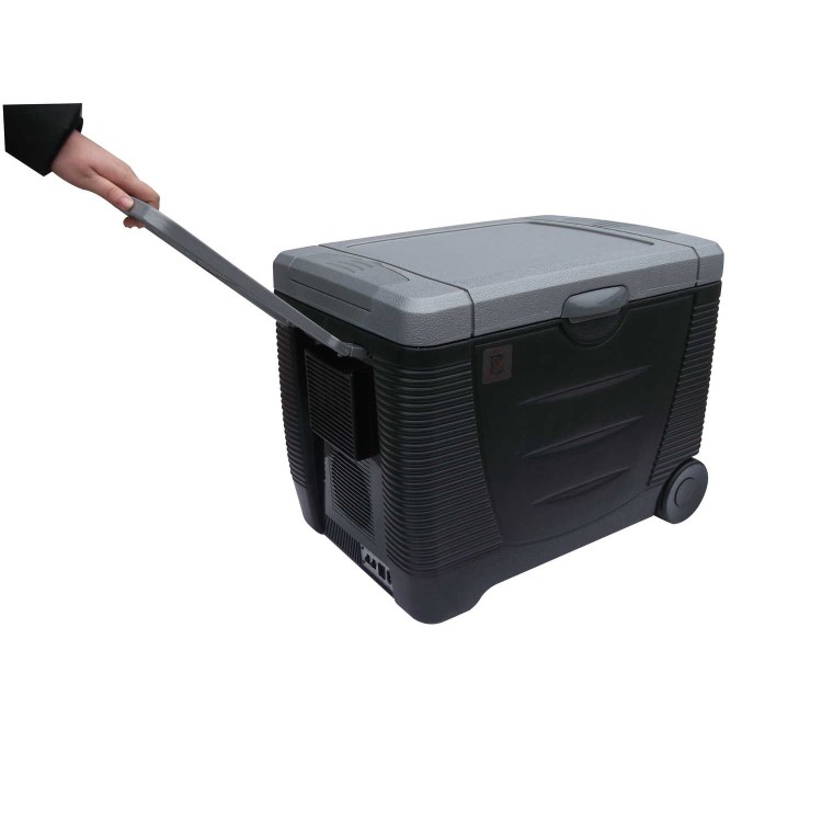 electriQ 45 Litre Portable Electric Coolbox with Wheels - Black