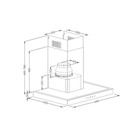 Refurbished electriQ eiq60touchslim 60cm Touch Control Slimline Chimney Hood Stainless Steel