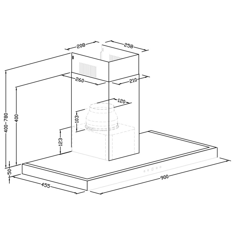 Refurbished electriQ eiq90touchslim 90cm Slimline Cooker Hood Stainless Steel