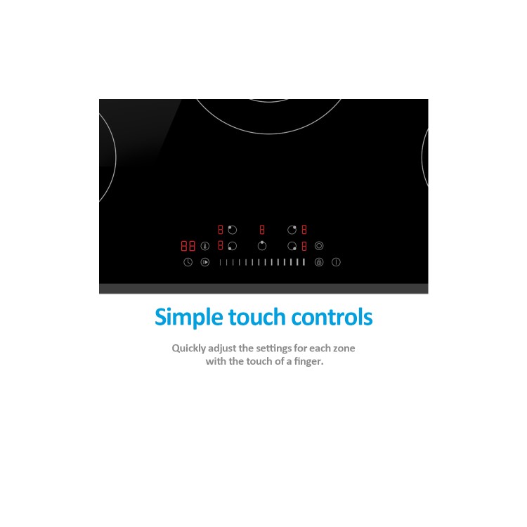 Refurbished electriQ eiqc77v3 77cm 5 Zone Touch Control Ceramic Hob