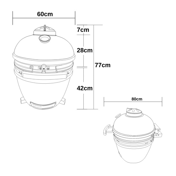 Boss Grill The Egg XL - 22 Inch Ceramic Kamado Style Charcoal Smoker BBQ Grill