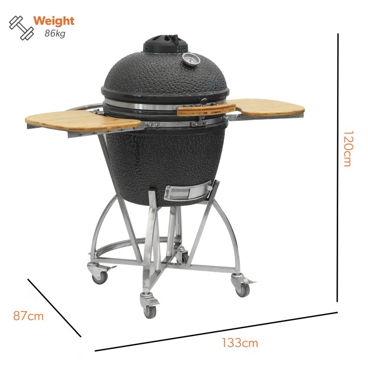 Boss Grill The Egg XL - 22 Inch Ceramic Kamado Style Charcoal Smoker BBQ Grill