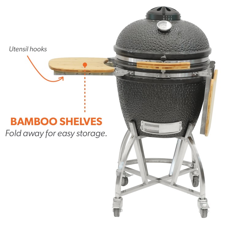 Boss Grill The Egg XL - 22 Inch Ceramic Kamado Style Charcoal Smoker BBQ Grill