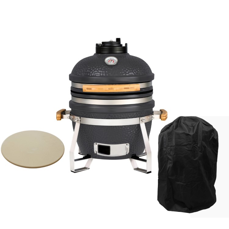 Boss Grill The Egg XS - 15 Inch Ceramic Kamado Style Charcoal Smoker BBQ Grill