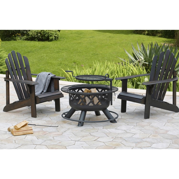 electriQ Fire pit with grill function