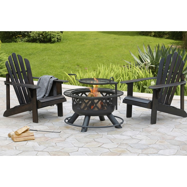 electriQ Fire pit with grill function