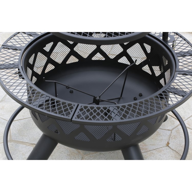 electriQ Fire pit with grill function