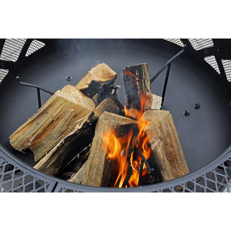 electriQ Fire pit with grill function