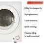 electriQ 2.5kg Mini Compact Vented Tumble Dryer - White