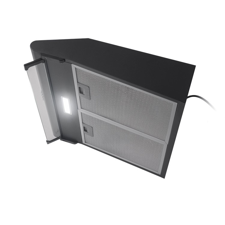 electriQ 60cm Top & Rear Venting Visor Cooker Hood - Black