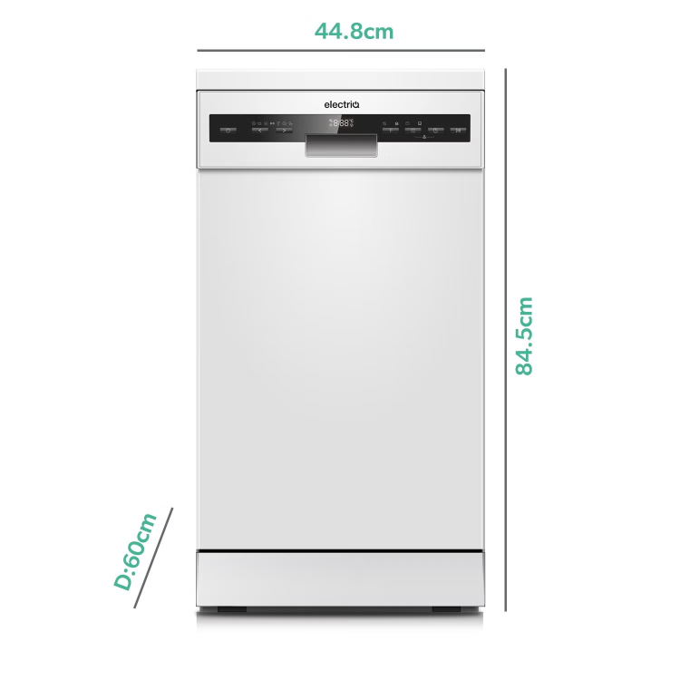 electriQ Series 2 Freestanding Slimline Dishwasher - D-Rated, White