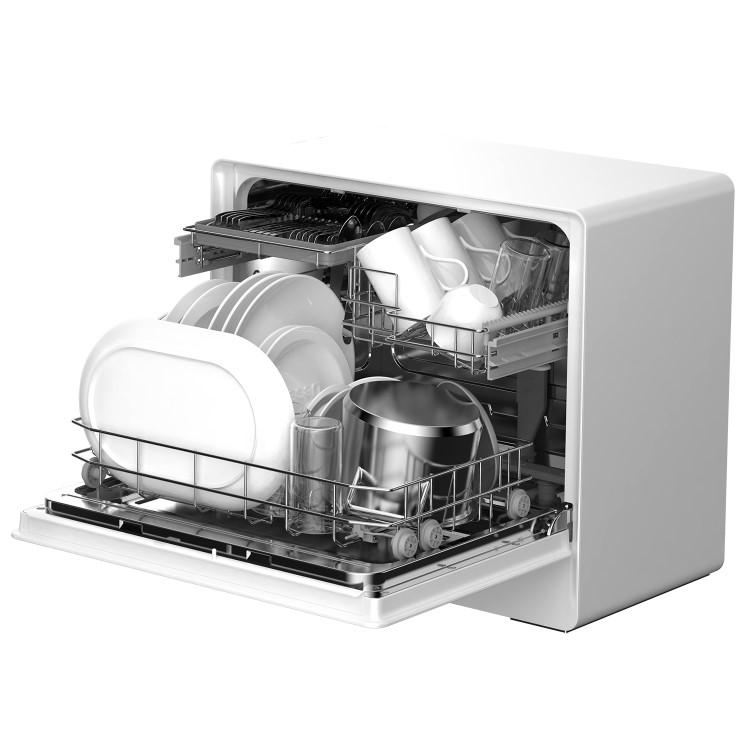 Refurbished electriQ eqdwttp 5 Place Table Top Dishwasher White