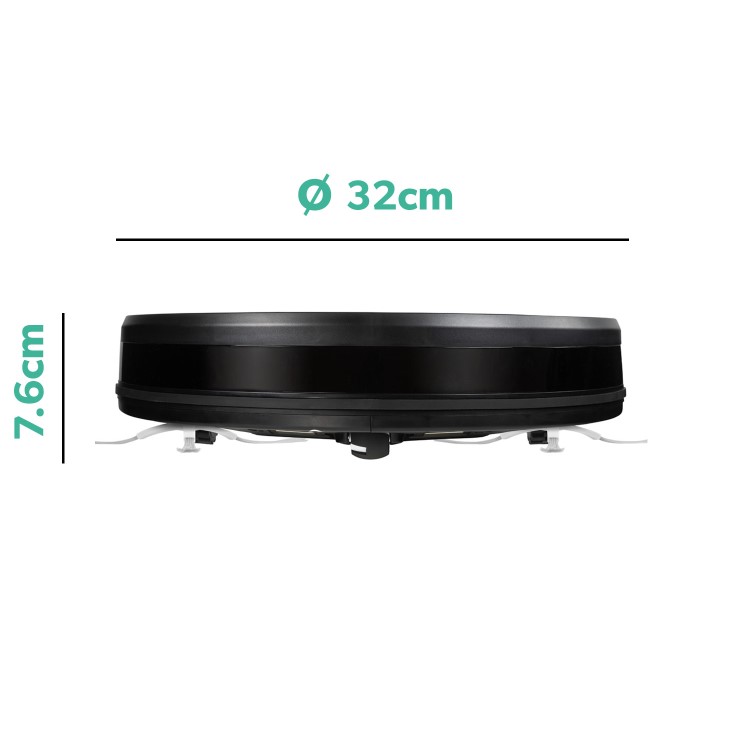 electriQ ALIX Robotic Vacuum Cleaner - 3500Pa Suction - Black