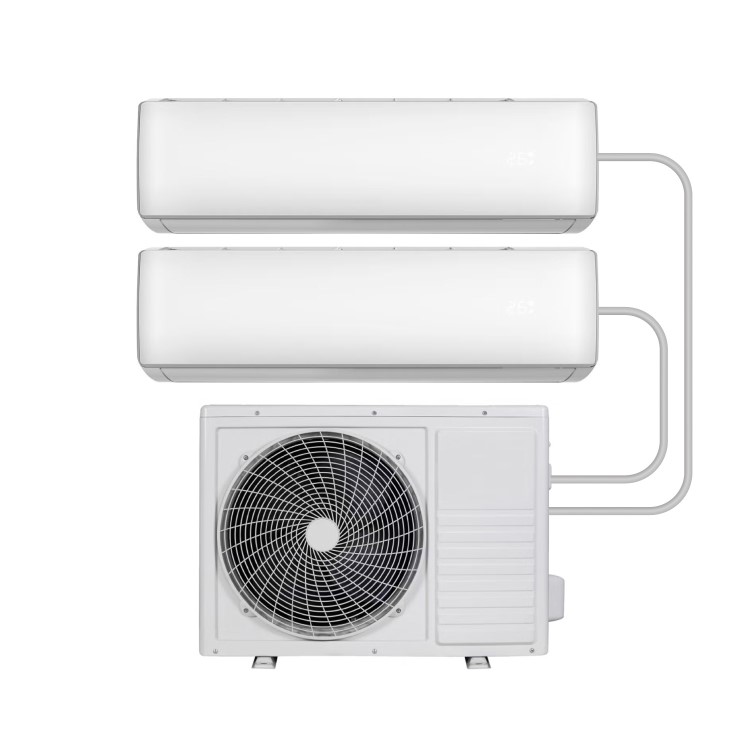 electriQ iQool Multi-Split 2 x 12000 BTU Smart Wall Mounted Heat Pump Air Conditioner Bundle - Two Indoor Units Single Outdoor Unit and Pipe Kits Included