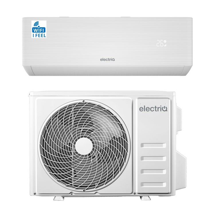 electriQ iQool Plus 9000 BTU Smart A+++ Wall Mounted Air Conditioner with Heat Pump - 5m Pipe Kit Included