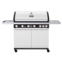 Boss Grill Alabama Elite - 6 Burner Gas BBQ Grill with Side Burner - Gloss White