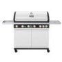 Boss Grill Alabama Elite - 6 Burner Gas BBQ Grill with Side Burner - Gloss White