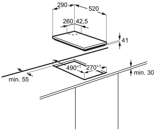 EGC3322NOK technical drawing and dimensions