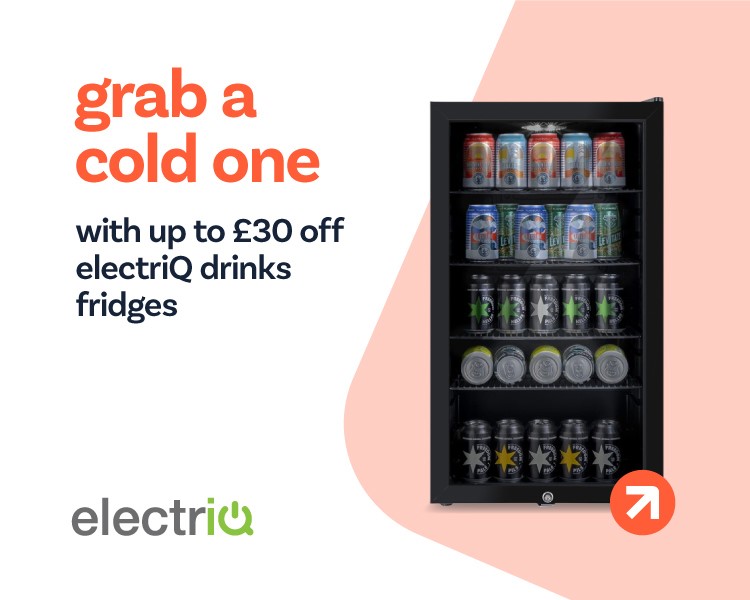 Up to £30 off electriQ drink fridges.