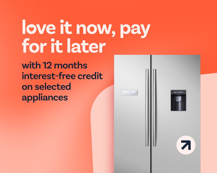 12 months interest free credit on selected appliances.